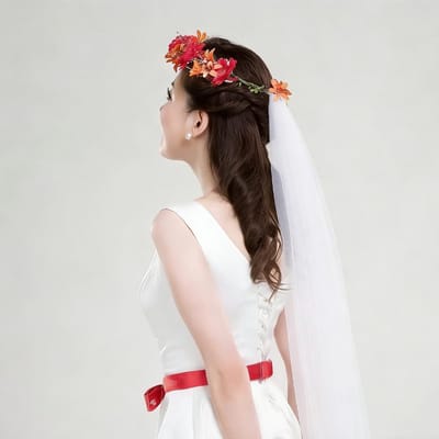 Bloemenkrans, hoofdtooi, slinger, boho, bloemenkrans, haarbanden voor dames, vrijgezellenfeest, fotoaccessoire, strand (rood)
