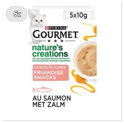Purina Gourmet nature's creations met zalm en vleugje wortel 5x (5x10g)