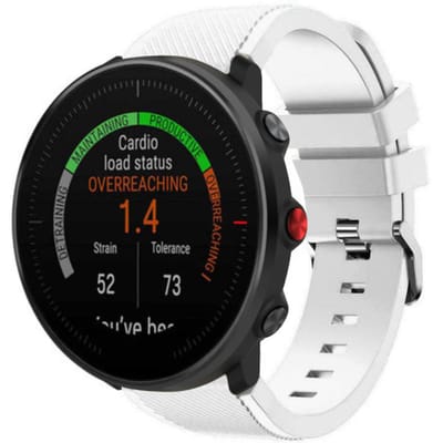 Polar Vantage M twill siliconen band (wit)