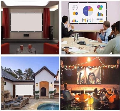 Projectiescherm Opvouwbaar - Projectie Scherm Films - Thuisbioscoop Creëren - Kreukvrij Vezelmateriaal - 150 Inch 16:9 - Wit