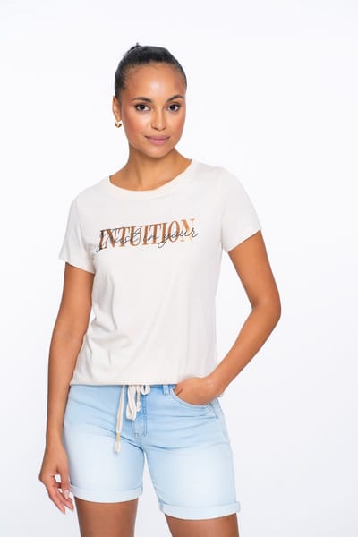 GEISHA - Dames t-shirt - Maat XS - Vrouwen - wit - katoen