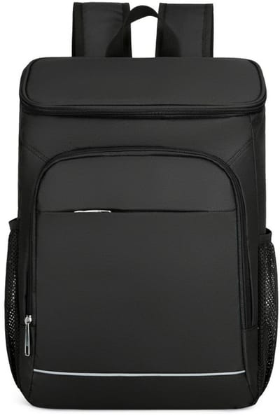 Dubbellaagse waterdichte geïsoleerde tas - geschikt voor kamperen, wandelen, picknicken, strandactiviteiten, enz. - Zwart