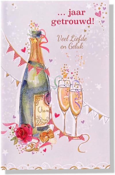 ... jaar Getrouwd! Luxe invulhuwelijk wenskaart ... jarig jubilieum - 12x17cm - Gevouwen kaart inclusief envelop - Huwelijkskaart