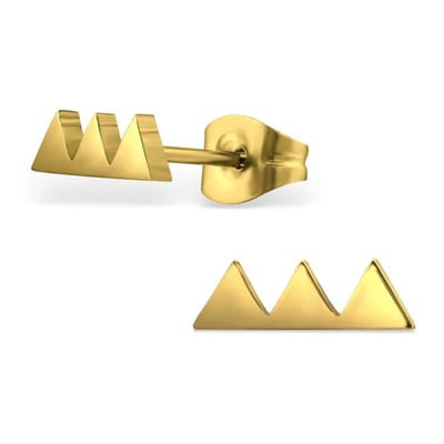 Aramat Jewels | Oorbellen | Roestvrijstalen Driehoek Oorbellen | Goudkleurig | |3mm | Staal | Kinderen, Volwassenen | Verkleurd niet