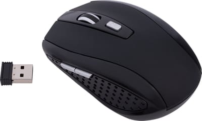 AM-IP® Draadloze muis - Optisch - USB - 2,4GHz - 1200 DPI - verstelbare DPI - vooruit-/terugknoppen - USB-nano-ontvanger - compatibel met Windows en Mac OS - ergonomische muis -zwart