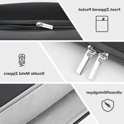 Laptop Sleeve 16 inch - Beschermhoes voor MacBook Pro, Lenovo en Chromebook - Grijze Cover voor Notebooks 2019-2024