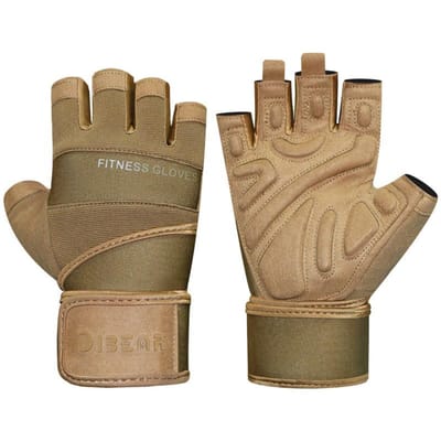 Halve Vinger Gymhandschoenen Zwaargewicht Sport Oefening Gewichtheffen Handschoenen Bodybuilding Training Sport Fitness Handschoenen M legergroene kleur