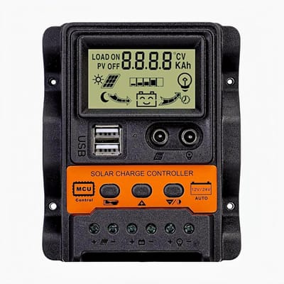 30A PWM Zonnepaneel Laadregelaar 12V/24V Automatische Instelling met LCD-Display en Dubbele USB 5V/2.5A