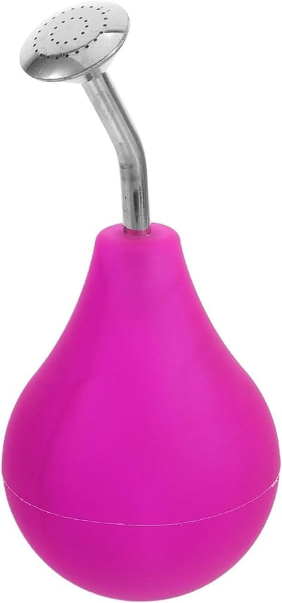 Knijpbare gieter - Kleine sproeier - Planten water geven - Roestvrijstalen sproeikop - 224 ml - Paars