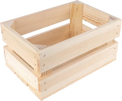 Creative Deco Natuurlijke Houten Doos, Houten krat, Houten kratjes | Natuurlijk | 30 x 20 x 15 cm | Ideaal voor Opbergcadeau Decoratie | voor Documenten Speelgoed Gereedschap | Houten kratten, Fruitkisten hout, Houten kratten doos, Opbergcadeau
