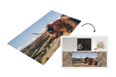 Keukenloper - Loper keuken - Schotse Hooglander - Berg - Lucht - 120x60 cm - Keukenloper vinyl