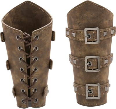 Medieval Faux Leather Arm Guards voor Ridders en Vikingen - Retro Bescherming voor de Pols en Armen