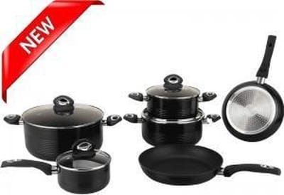Royalty Line 10-delige Marmer Coating pannenset - RL-FM10L - Zwart