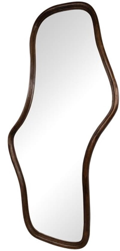 Spiegel Wavy mangohouten lijst 160x80 cm - Walnoot