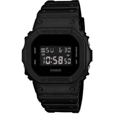 Casio Heren Resin 200M Waterbestendig Schokbestendig Alarm Kwarts Horloge DW-5600BB-1 zwart