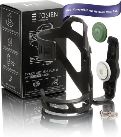 SnelShoppen - Silent Track Cage, AirTag Flessenhouder voor Fiets, Stille AirTag Integratie, Fiets Bidonhouder, Diefstalbescherming met Schroeven