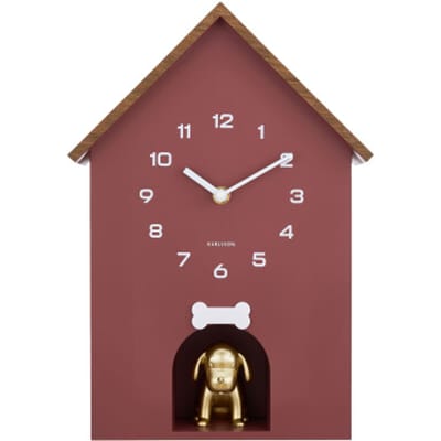 Karlsson Wandklok Dog House - Bordeaux - 11.5x26.5x36.5cm - Wandklok Modern