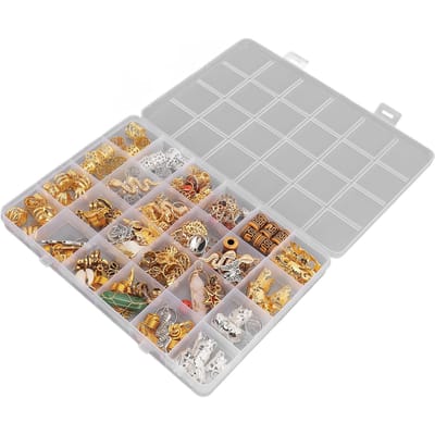 189pcs Perles pour Cheveux Bijoux Dreadlocks Bobines en Alliage Anneaux Pendentifs Tresse Manches Clips Perles Tubes Tresse white
