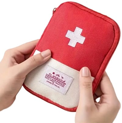 Compacte Reismedicijnorganizer I Medicijn OrganizerDraagbare EHBO Organizer I Medicijn Opbergtas I Rood