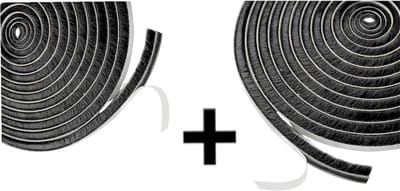 2 stuks Borstelafdichting, deurafdichting, zelfklevend, 9 mm (B) x 9 mm (D) x 6 m (L), deurafdichting, insectenbescherming, afdichtingsborstel voor deur, ramen, kledingkast, tochtstopper voor deuren