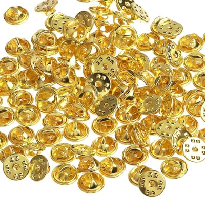 100 Stuks Gouden Achterste Sluiting voor Emblemen - Vervangende Klemmen voor Speld, Insigne en Badge