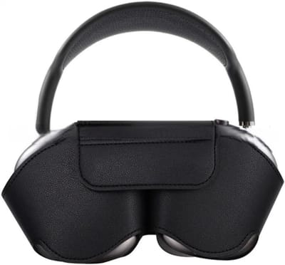 Case Accessoires - Koptelefoonhoesje - Leren hoesje - Krasbestendig, stofdicht, draagbaar reishoesje - Stofdichte reistas - Opbergtas voor koptelefoon - Compatibel met Apple Airpods Max smart case - Zwart