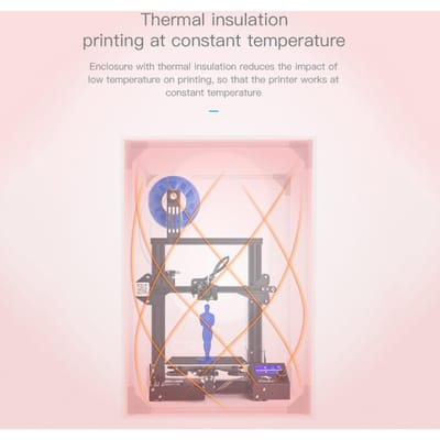 Boîtier de protection pour imprimante 3D, ignifuge, résistant à la chaleur, ignifuge, compatible avec Small noir