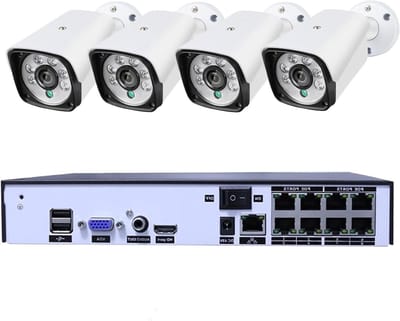 Beveiligingscamera Systeem - Videobewaking Kit - Huis Beveiligen - Intelligente Gezichtsdetectie - 8MP 4K Resolutie - Zwart