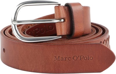 Marc O'Polo Leren Riem Sarah Belt Ladies W90 Burnt Camel Bruine