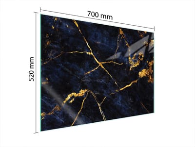 TMK ArtDeko - Marmeren Beschermplaat - 70x52 cm - Gehard Glas - Multifunctioneel