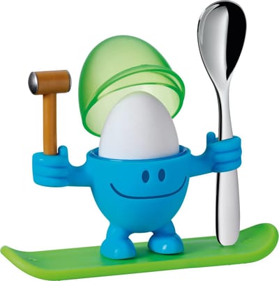 WMF Kids McEgg - Eierdopje - Blauw/Groen - Inclusief Lepel - Leuk Design - Geschikt voor Kinderen