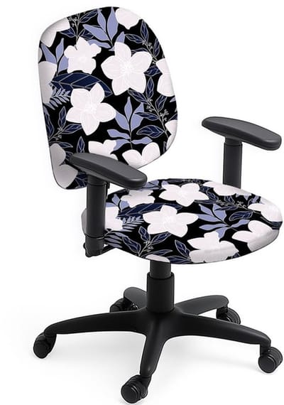 Bureaustoelhoezen Set - Stoelhoezen - Kantoor Decoratie - Bloemen Patroon - 2 Delig - Paars
