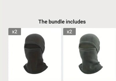 Livano Winter Masker - Balaclava - Ski Mask - Ski Masker - Bivakmuts - Full Face Mask - 2x Zwart + 2x Grijs