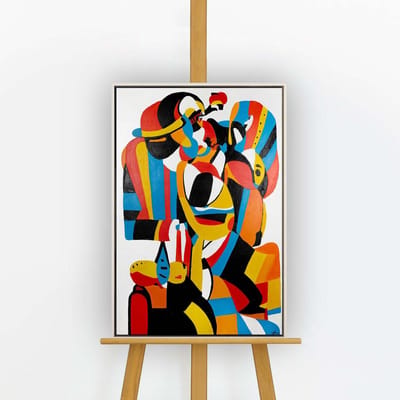YS Schilderij - Handgeschilderd canvas schilderij - Wanddecoratie Abstract - Kleurrijk - Blauw goud - Muurdecoratie woonkamer - Slaapkamer decoratie - Kamer accessoires - Abstract schilderij Met Blauw - schilderijen woonkamer White 60x40