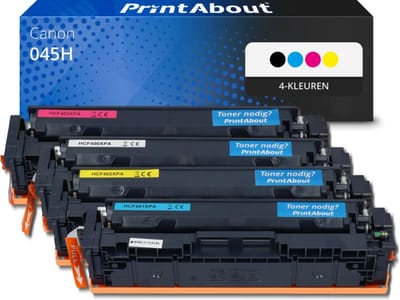 PrintAbout huismerk Toner 045H 4-kleuren Multipack Hoge capaciteit Geschikt voor Canon