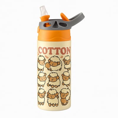 Donkere Mysterieuze 'il_1140xN.8155609628_rr02' Drinkfles – Unieke Drinkfles voor de Creatieve Geest - Waterfles voor kinderen (wit/oranje)