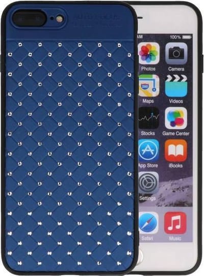 Witte Chique Hard Cases - Hoesje Geschikt voor iPhone 8 - 7 Plus Blauw