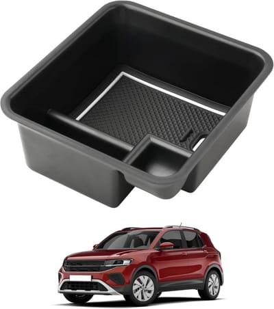 Opbergbak voor middenconsole van VW T-Cross 2018-2024, met antislip bodem en diverse opbergruimtes