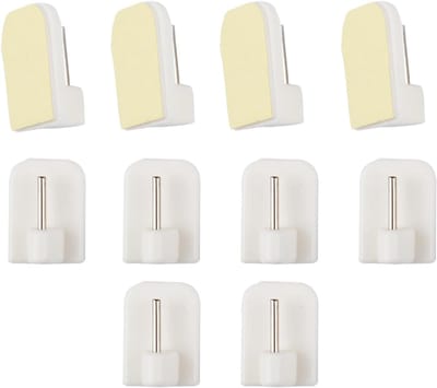 10 Zelfklevende Gordijnhaken zonder boren – Zelfklevende stanghouders voor gordijnroeden – Stevige gordijnhaken voor keuken, badkamer (10 stuks)