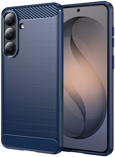 Hoesje geschikt voor Samsung Galaxy S26 - Techsuit Carbon Silicone Back Cover - Blauw
