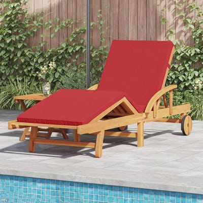 Inklapbare ligstoel - Loungestoel buiten - Ontspannen in tuin - Verstelbare rugleuning - 100 cm - Rood