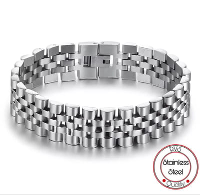 Jubilee Stijl Armband | Horlogeband Stijl | Zilverkleurig | Armband Mannen | Staal | 15mm | Cadeau voor Man | Pin Remover | Cadeau