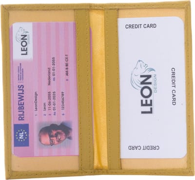 Pasjeshouder - Geel - Leer - Kaarthouder - Kaarthouder pasjes - Pasjeshouder vrouwen - Creditcardhouder dames - Creditcardhouder heren - Mapje voor pasjes - Cadeau voor vrouw - Kado vrouwen verjaardag - ov chipkaarthouder - ov hoesje - Pasjeshouders