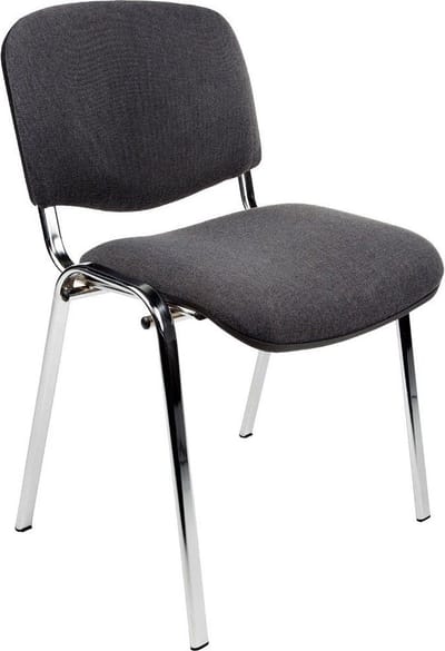 Vergaderstoel of conferentiestoel basic chroom frame zonder armleuningen Donkerblauw stof