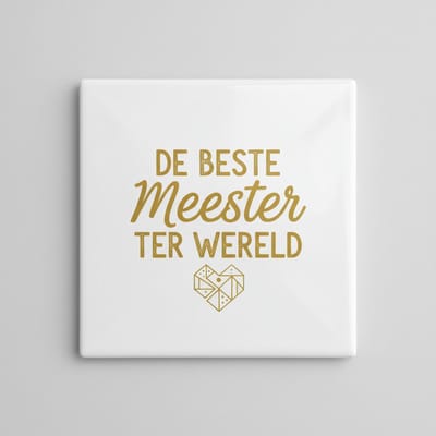De Beste Meester Ter Wereld Decoratieve Tegel – Waardering Tekst Cadeau – Keramische Tegel 15 × 15 cm