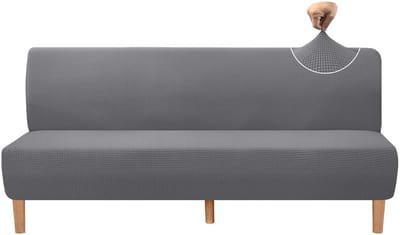 Hoge stretch futon afdekking (lichtgrijs)