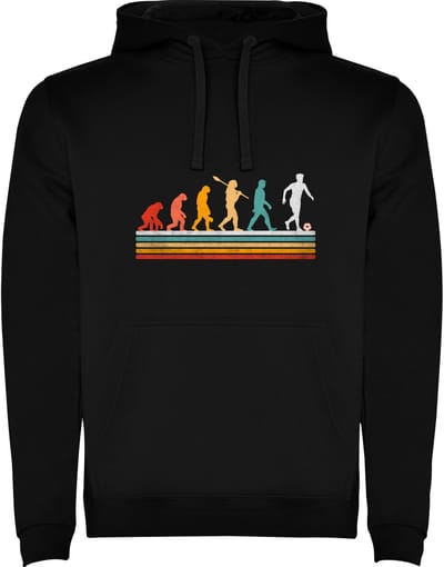 Hoodie Zwart Evolutie Voetbal - Sport - Humor Maat M