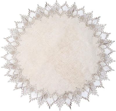 Rond Tafelkleed - Elegant Design - 1 stuk - Beige - Linnen - 70 cm x 70 cm