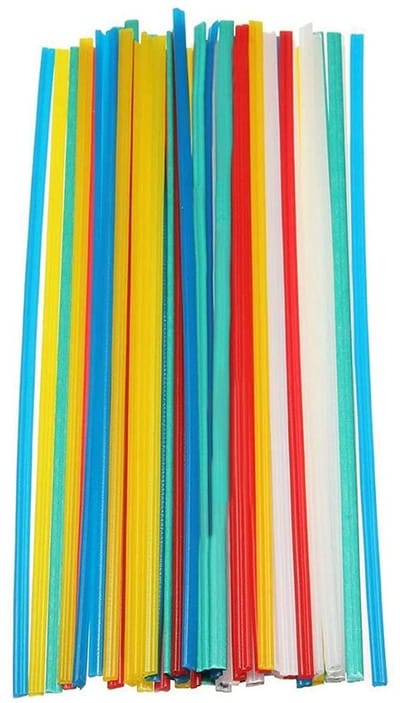 60PCS Plastic Lasers Staven voor Plastic Lastechniek - PP/PVC/PPR Lasdraad voor Bumper Reparatie, 9.8 Inch in Diverse Kleuren, Ideaal voor Klussen en Creatieve Projecten