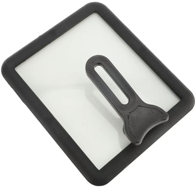 Dailygoods- Omeletpanafdekking Verdikt Glas 15x18 cm - Pannendeksel Houder - Transparant - Siliconen Rand - Vervangend Deksel - Zichtbaar Ontwerp